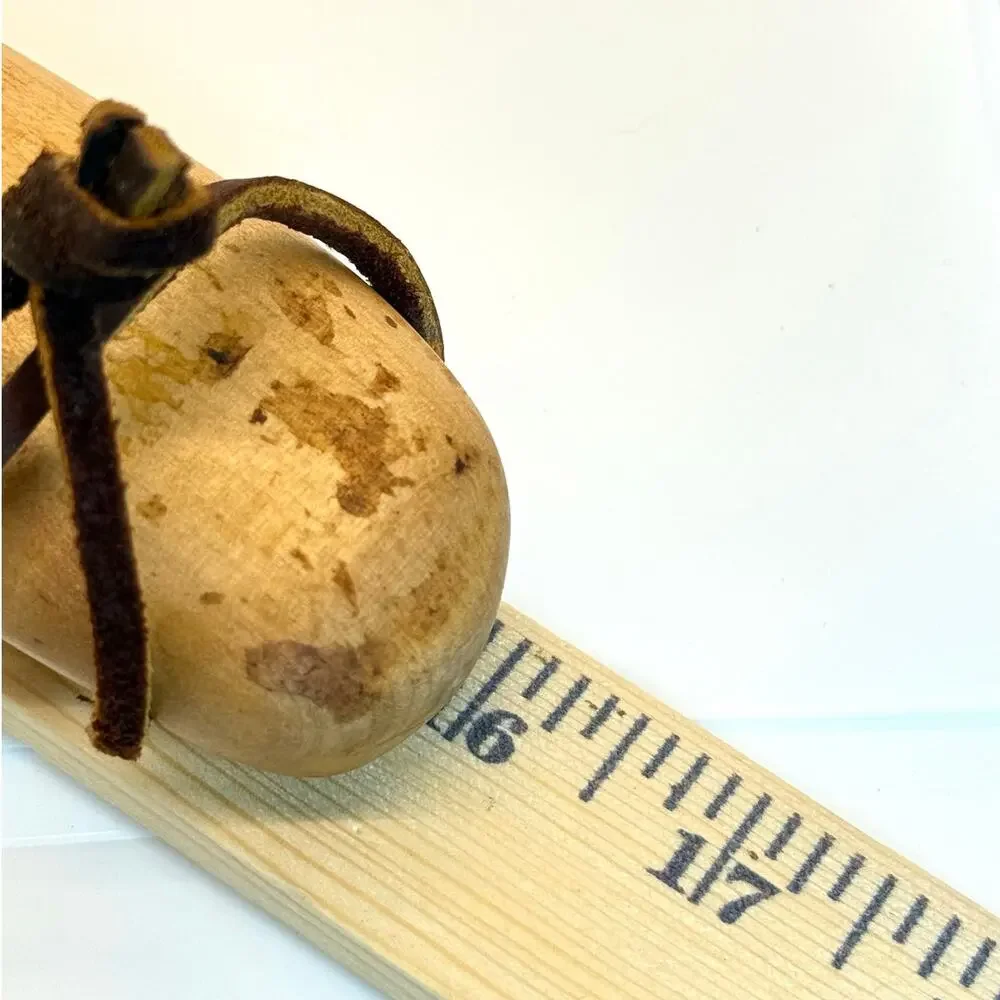 VTG Hand Carved Wooden Slotted Spoon 16” Long Handled Rustic Primitive Farmhouse